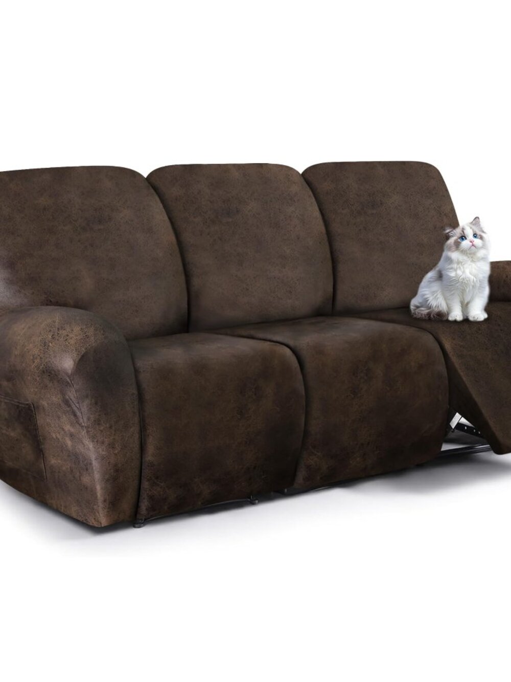 ANARACHON Leather Look Recliner Couch Cover, 8-Pieces